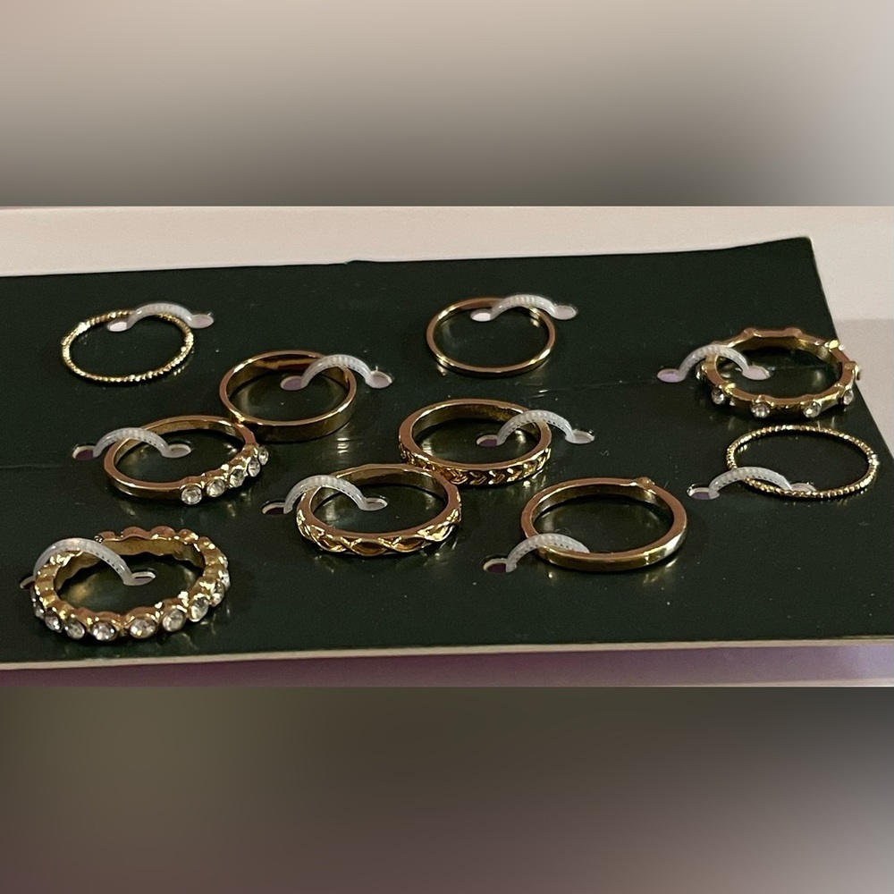NEW Wild Fable Assorted Gold Ring 10 Piece Set